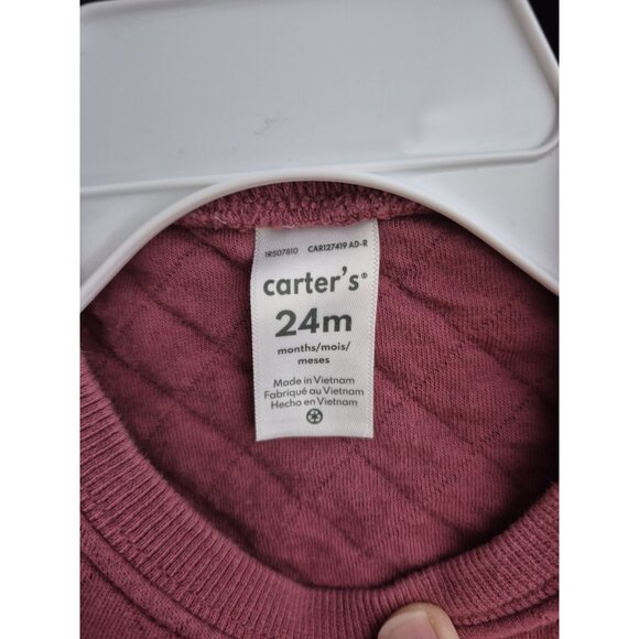 Carter's Long Sleeve Quilt Pattern Shirt And  Pants Outfit Toddler Girl 24M - Picture 7 of 11